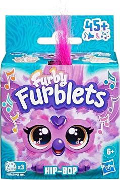 Furby Furblets Hip-Bop Mini Friend, 45+ Sounds, Hip Hop Music & Furbish Phrases, Electronic Plush Toys, Pink & Purple, Ages 6+