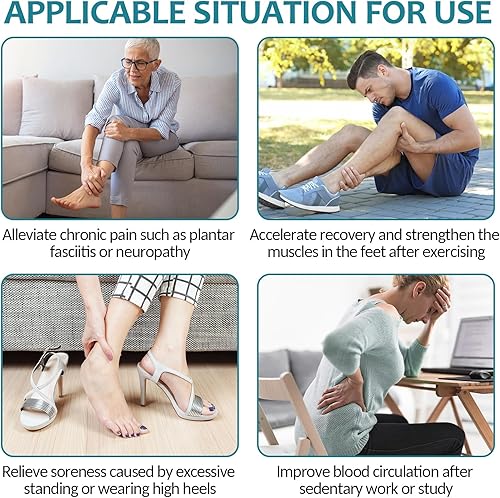 Miniatura 6 de Estimulador de pies aprobado por la FSA para neuropatía, masajeador de pies EMS con calor para aliviar el dolor, relajación muscular, 25 modos, 50