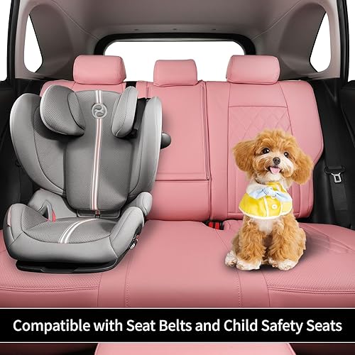 Vista 17 de EKR - Juego completo de fundas de asiento de cuero para automóvil de ajuste personalizado (color negro)