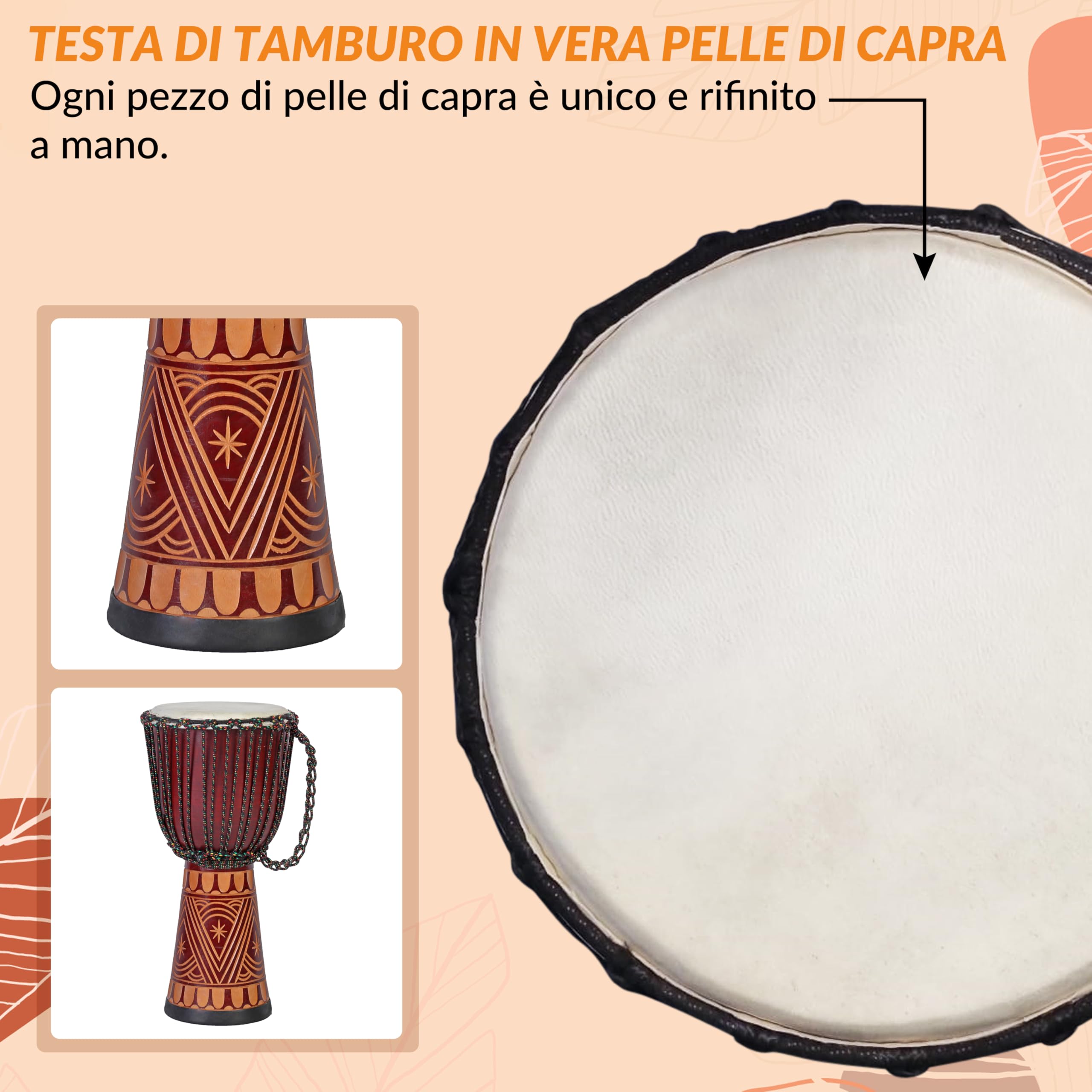 Tamburo djembe professionale da 60 cm tamburo bongo tipo darbuka super sound Africa style