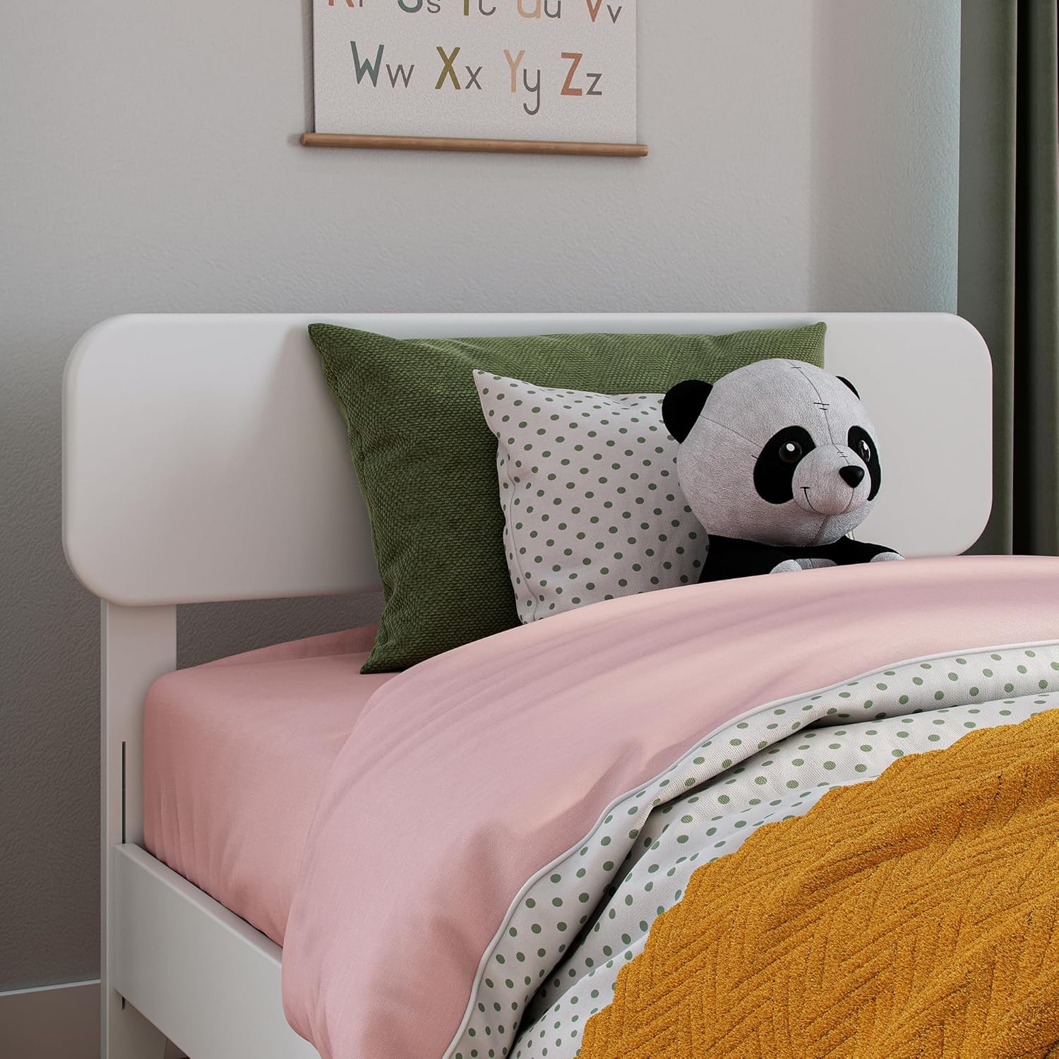 AFI, Florence Twin Solid Wood Headboard, White