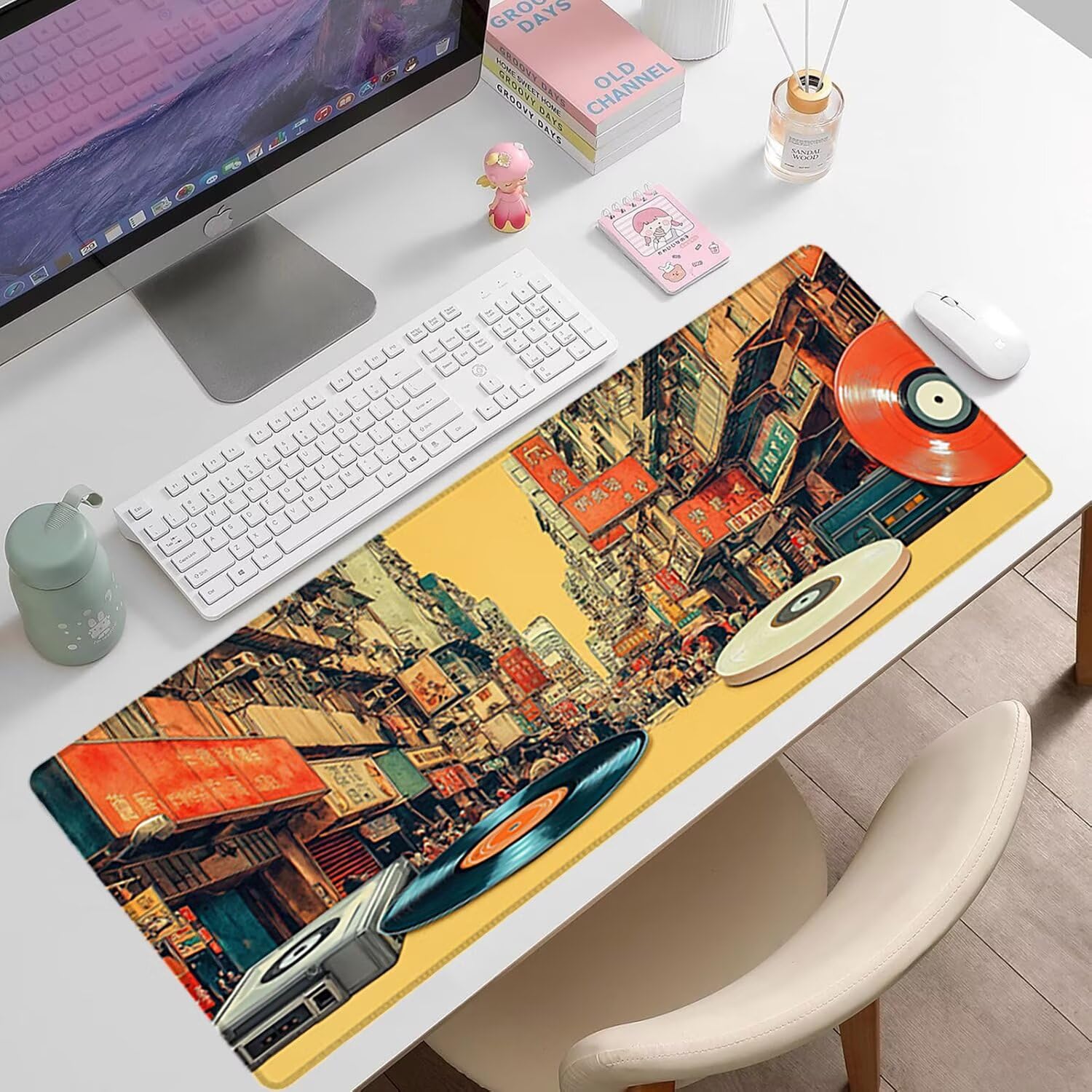 Nowoczesna podkładka pod mysz XXL - 1400x600x3mm - krajobraz duża mata na biurko z przeszytymi krawędziami wodoodporna antypoślizgowa do komputera, przenośna poprawia precyzję i szybkość -35524
