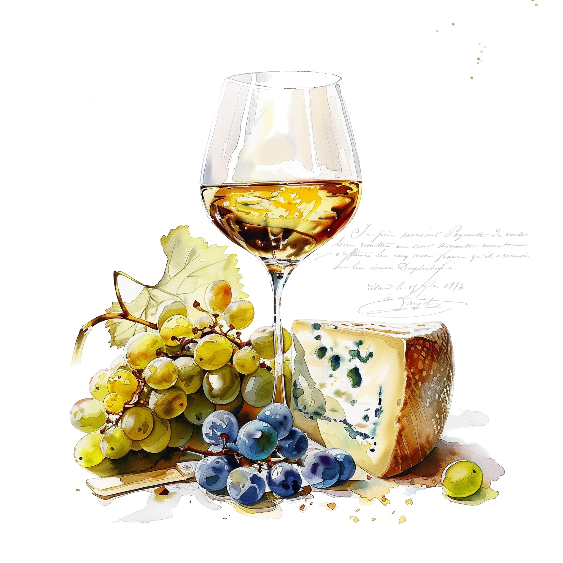 Anniversary House Tiflair Wine and Cheese Design Luxury Napkins 3ply Pack of 20, PJ344671