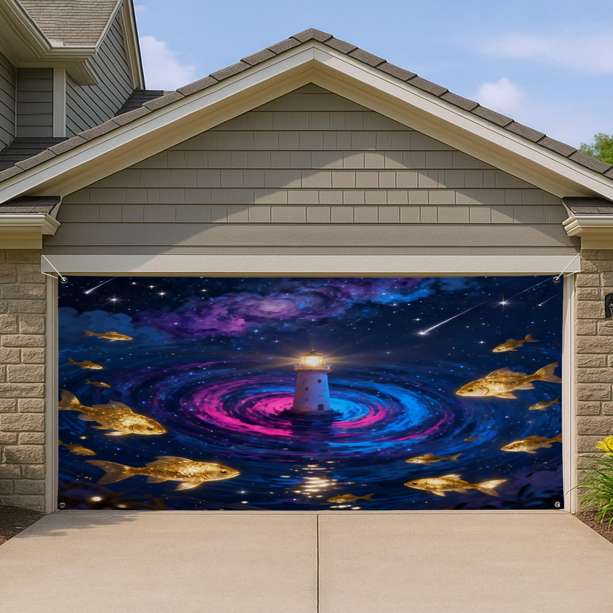 Art d&eacute;coration fantaisie mer pour banni&egrave;re de porte de garage