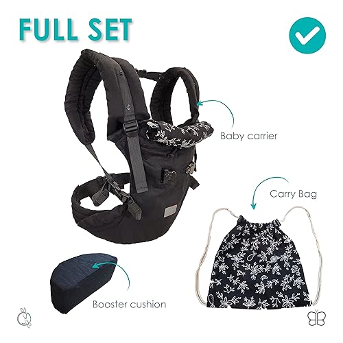 Miniatura 6 de bblüv Pöp'NGO - Mochila portabebés ajustable y soporte frontal para el pecho, arnés con seis posiciones, incluye cojines para la cabeza, bolsa de