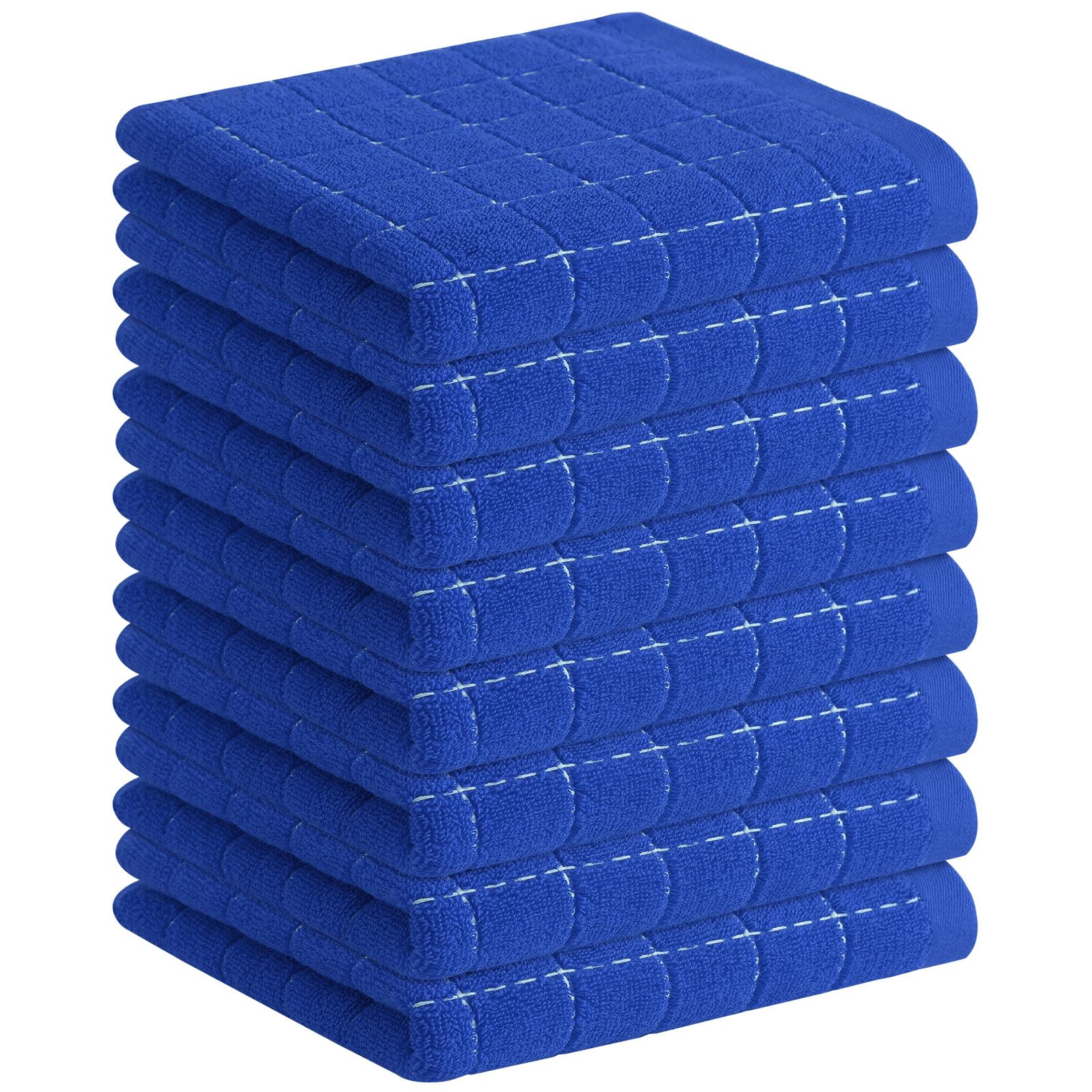 Homaxy 100% Cotton Terry Kitchen Towels, 8 Pack, Blueberry | Ultra Soft and Absorbent Dish Towels for Kitchen, Suitable for Drying and Washing Dishes