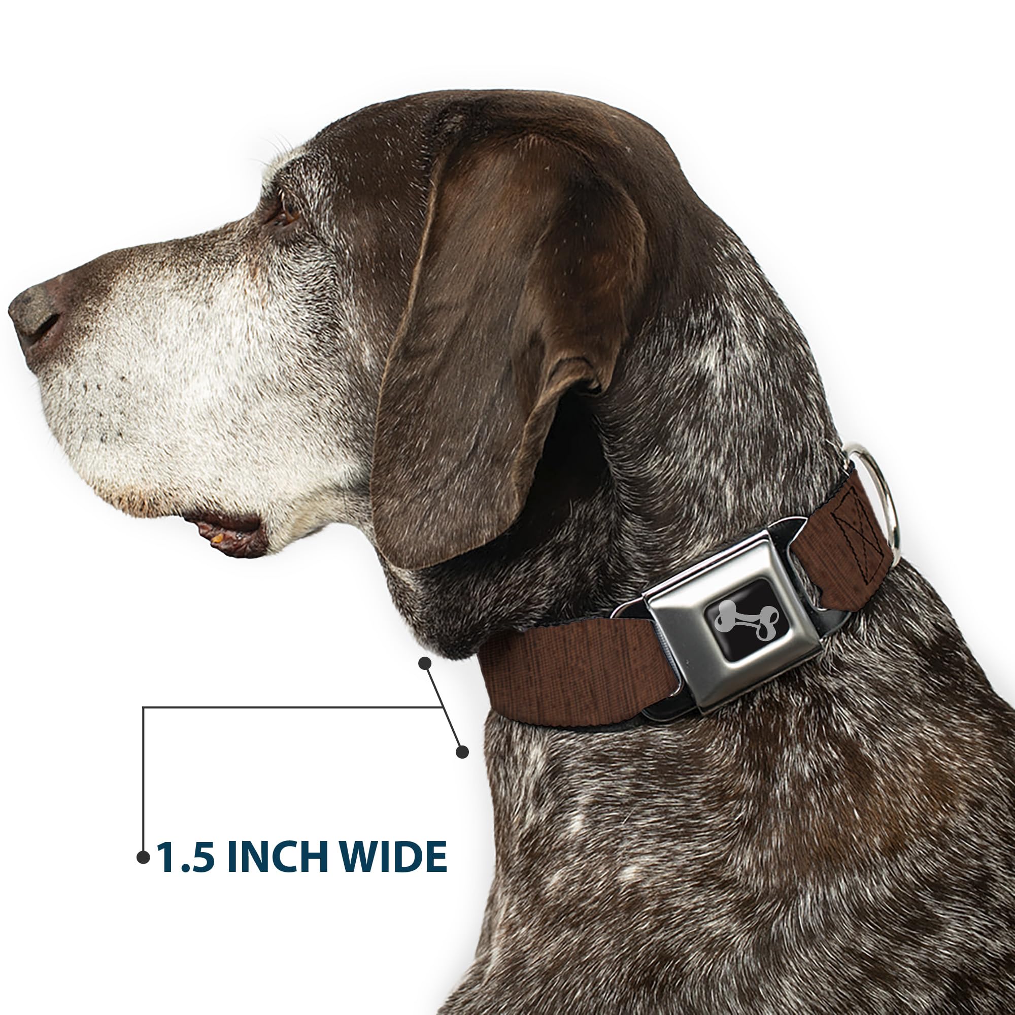 Buckle-Down 33-45 cm słoje drewna pionowa brązowa obroża dla psa, szeroka, mała