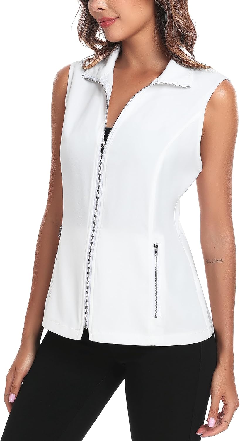 MISS MOLY Women's Lightweight Vest Casual Zip Up Utility Vest Hiking Golf Sleeveless Jackets with Pockets - Image 5