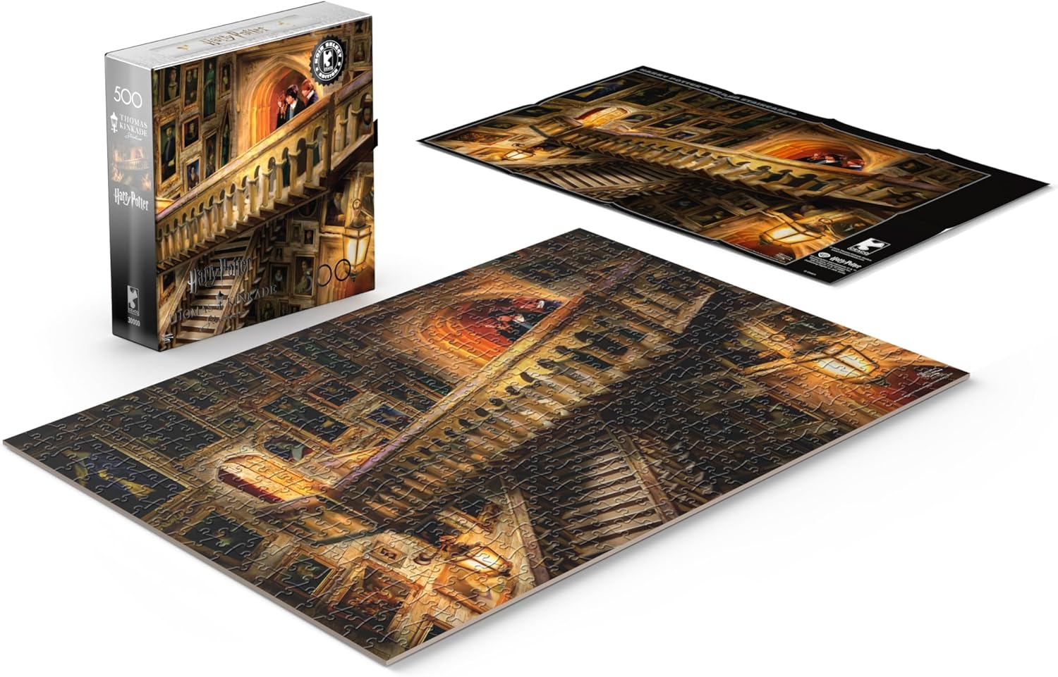 Ceaco - Silver Select - Thomas Kinkade Harry Potter - Grand Staircase - 500 Piece Jigsaw Puzzle for Adults - Challenging Puzzle Perfect for Game Nights