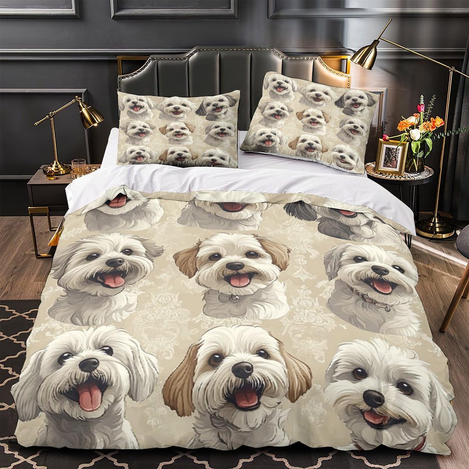 Parure de lit imprimé 3D microfibre housse de couette 140x200 enfant single