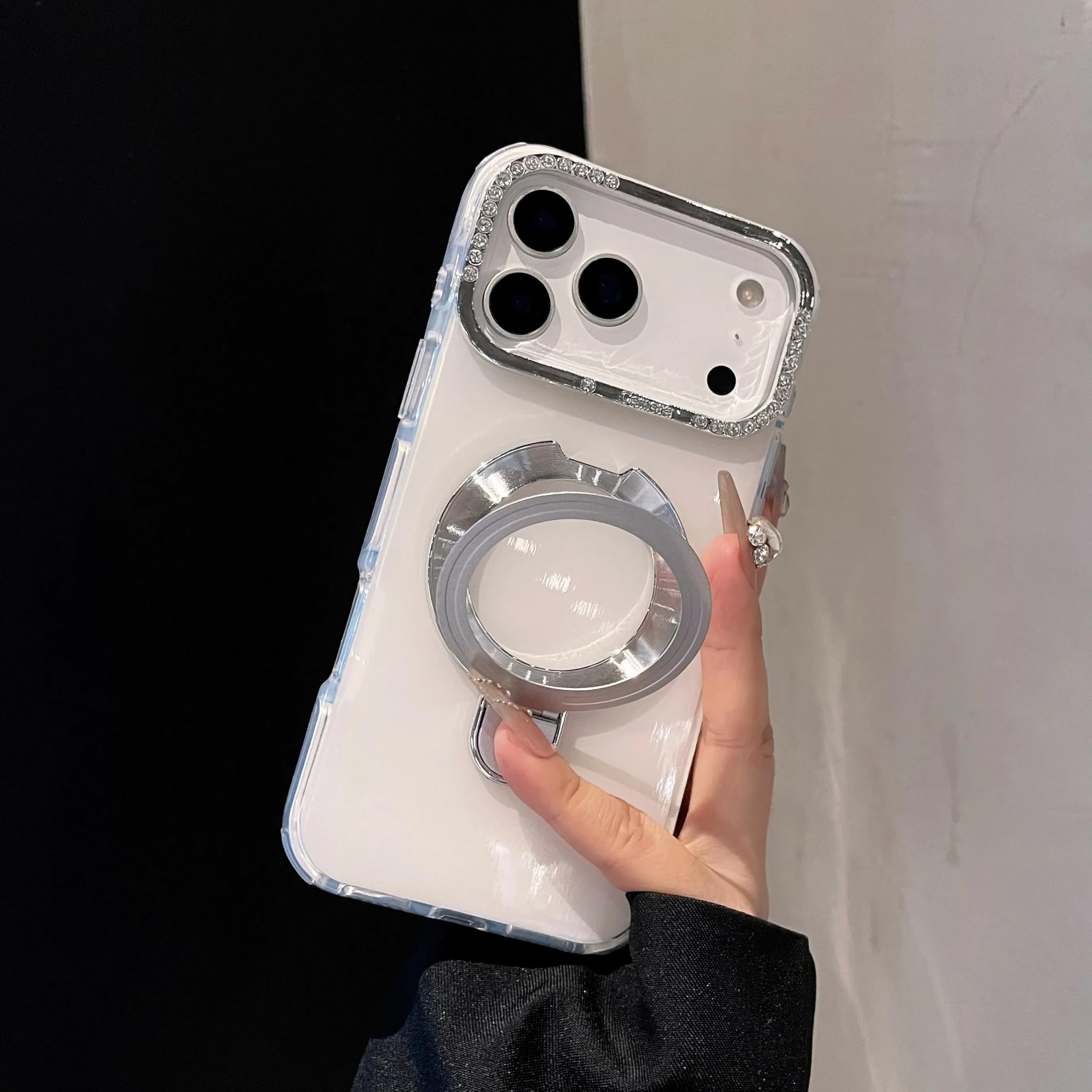 Étui magnétique pour iPhone 13 Pro Max blanc antichoc pliable avec support métal - 7