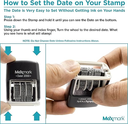 Vista 7 de MaxMark 2000 Dater Sello Autoentintado de Fecha - Negro