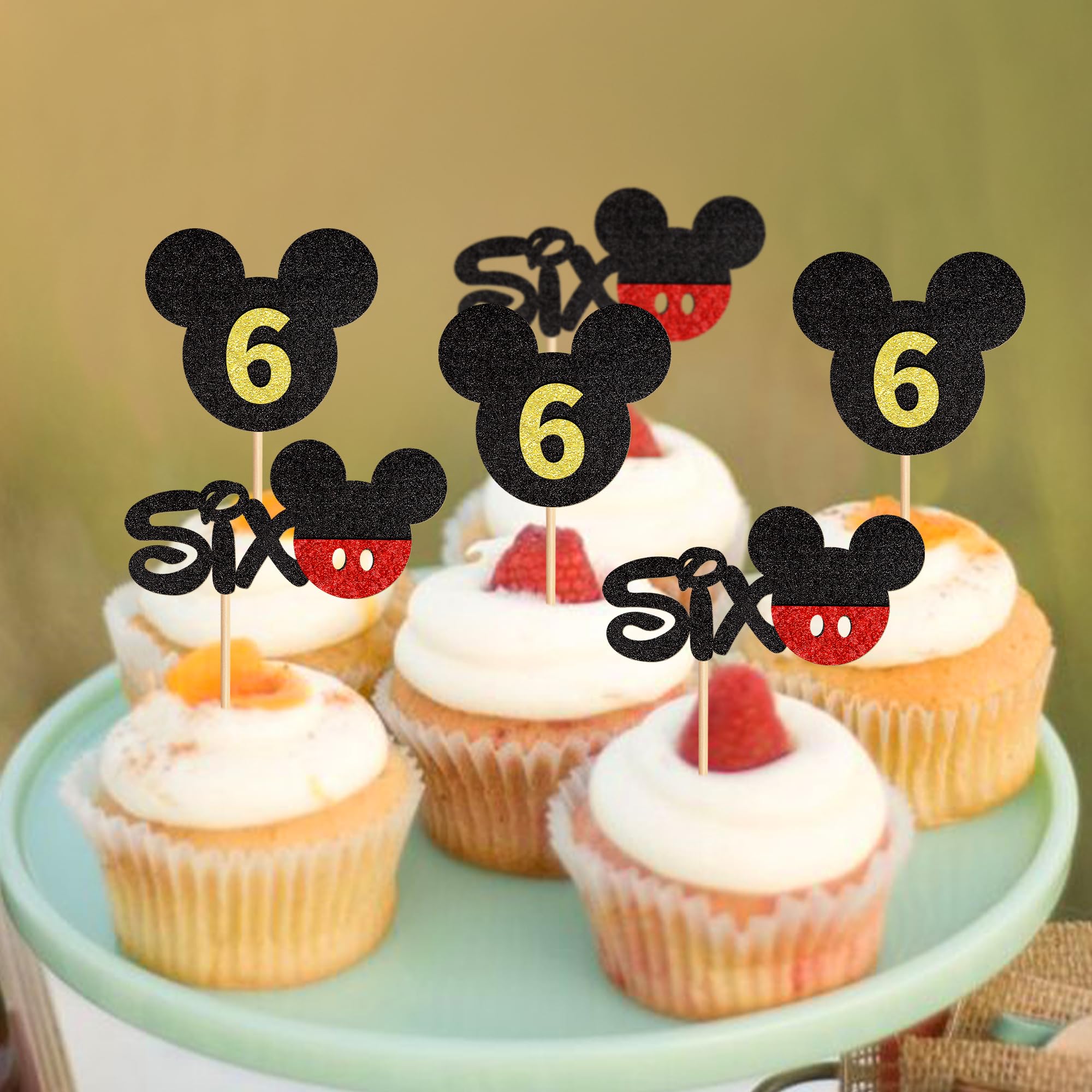 Finduat 24 Pack Cute Mouse Inspired Cupcake Toppers Kids...