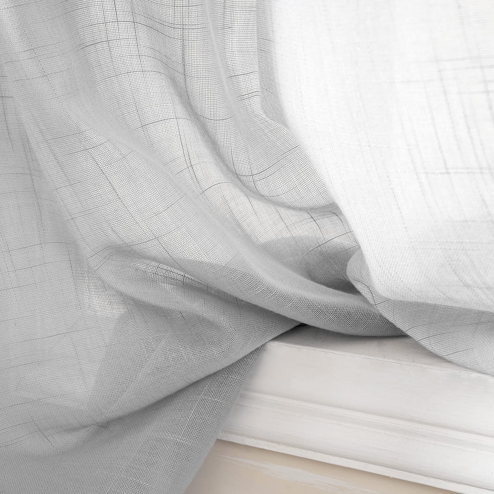 GYROHOME Soild - Tende a doppio strato con occhielli in tessuto velato bianco e velato, per camera da letto, soggiorno, 2 pannelli, 132 x 304 cm, colore: Nero