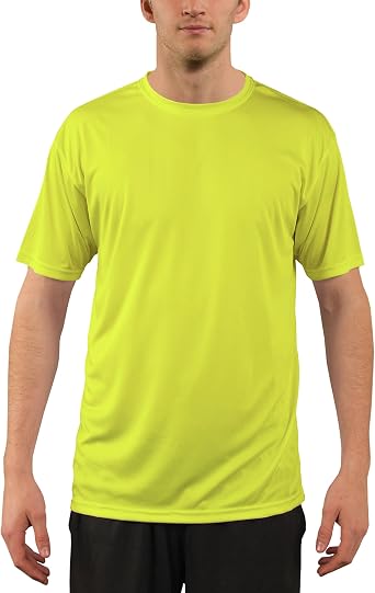 Vapor Apparel Mens Made in USA UPF 50+ UV Sun Protection Outdoor Performance Short Sleeve T-Shirt Small Safety Yellow