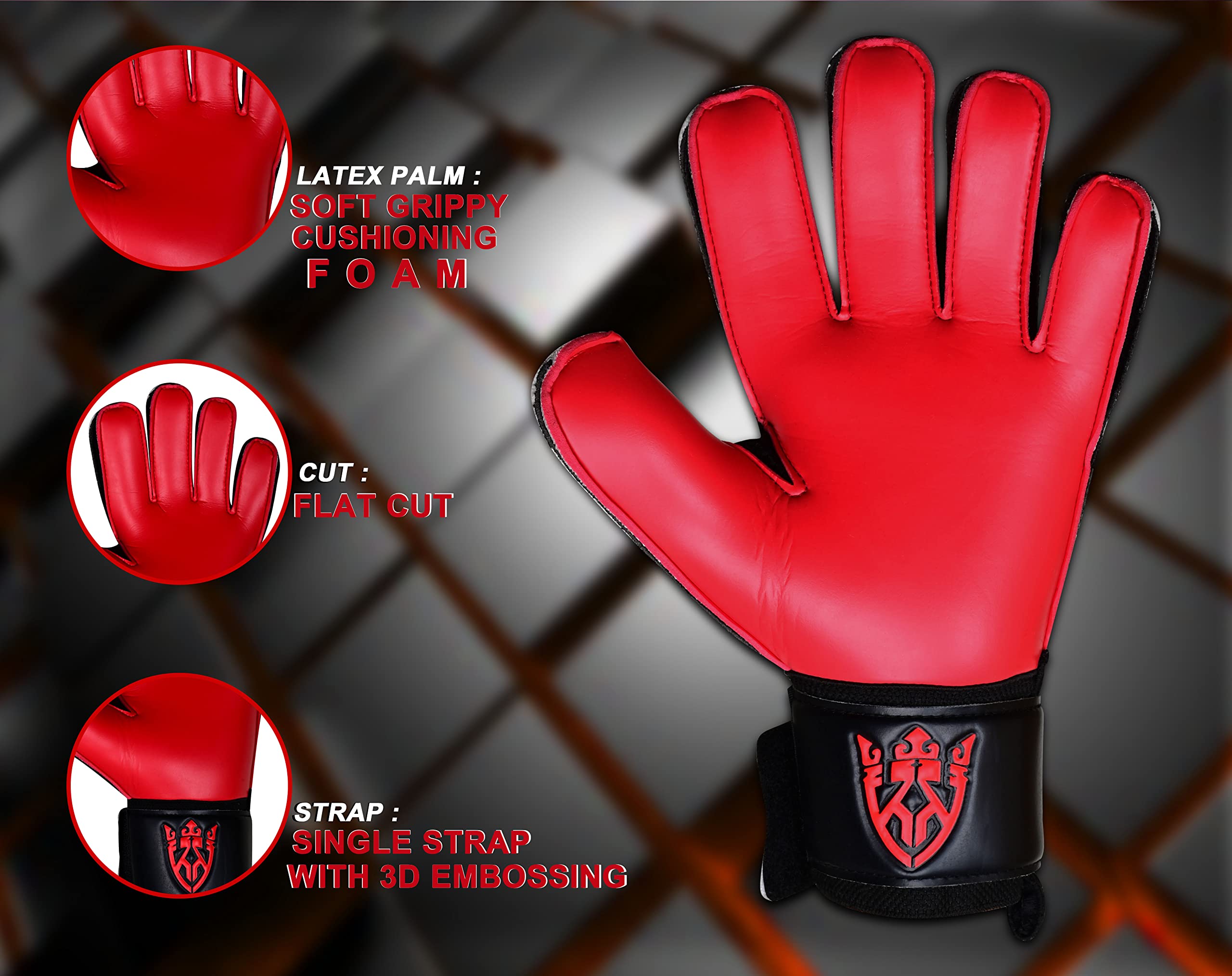 Keeperking - Guanti da portiere per bambini, ragazzi, adulti, senza salva dita, 4 mm, durevoli, in lattice, unisex