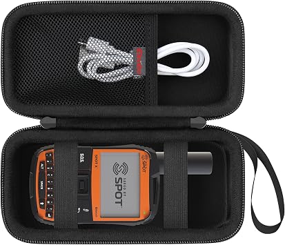Elonbo Carrying Case for Spot X with Bluetooth 2-Way Satellite Messenger, Handheld Portable 2-Way GPS Messenger Travel Storage Bag, Handheld Satellite Communicator Protective Holder, Black+Black