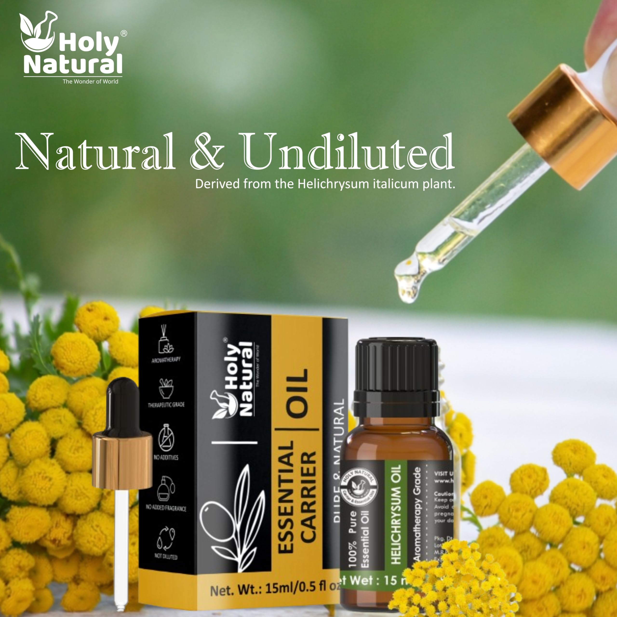 Holy Natural Helichrysum Essential Oil - 15 ML - Image 3 thumbnail
