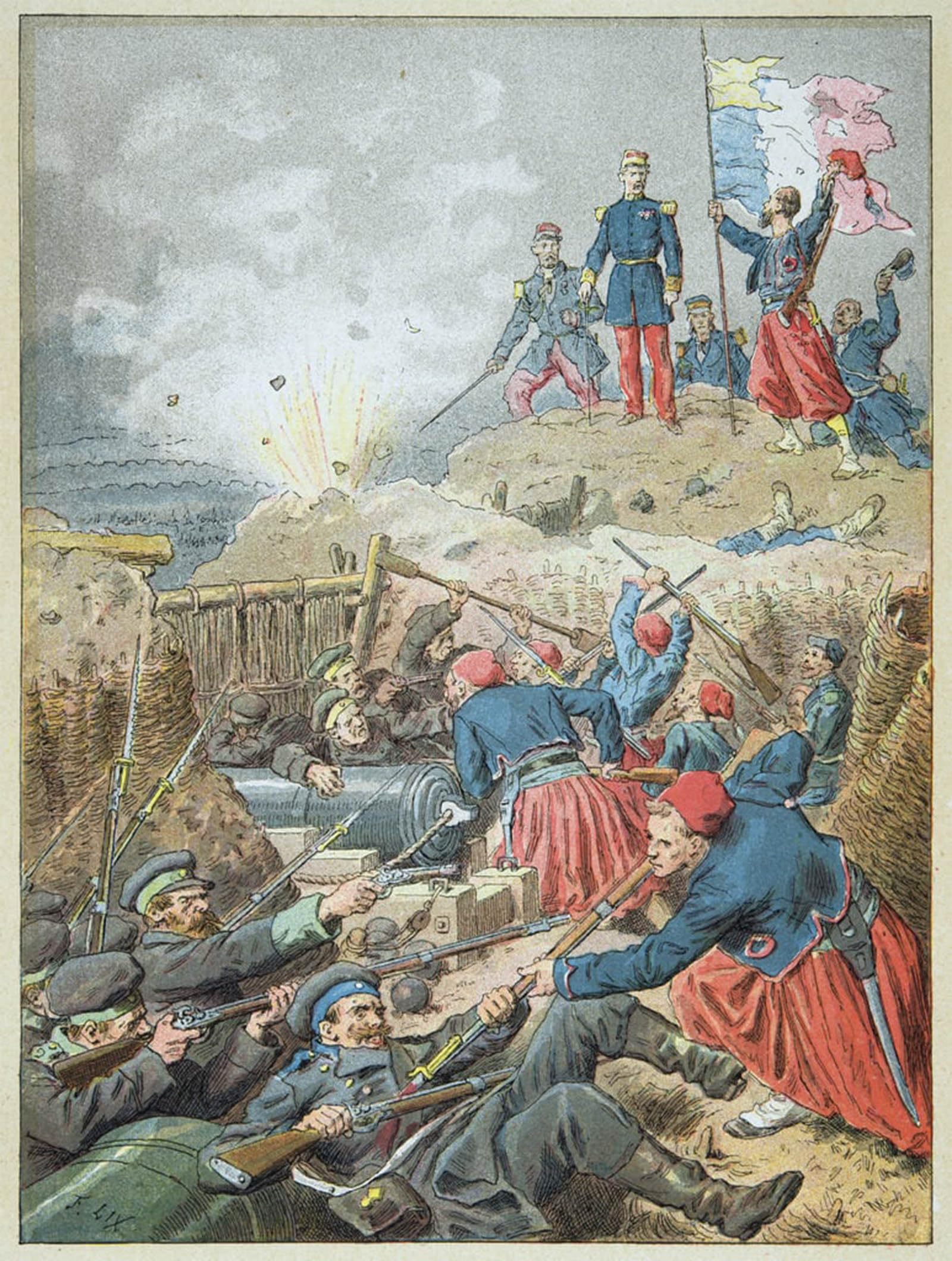 SERENDIPITP Retro Picture Poster Wall Art Pictures Painting the Seizure of Malakoff by Frederic Theodore Lix Wall Art Canvas Print for Wall Decor 60x90cm