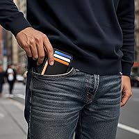 Vista 87 de Travelambo Billetera delgada con bolsillo delantero y clip para el dinero con bloqueo de identificación por radiofrecuencia, talla única