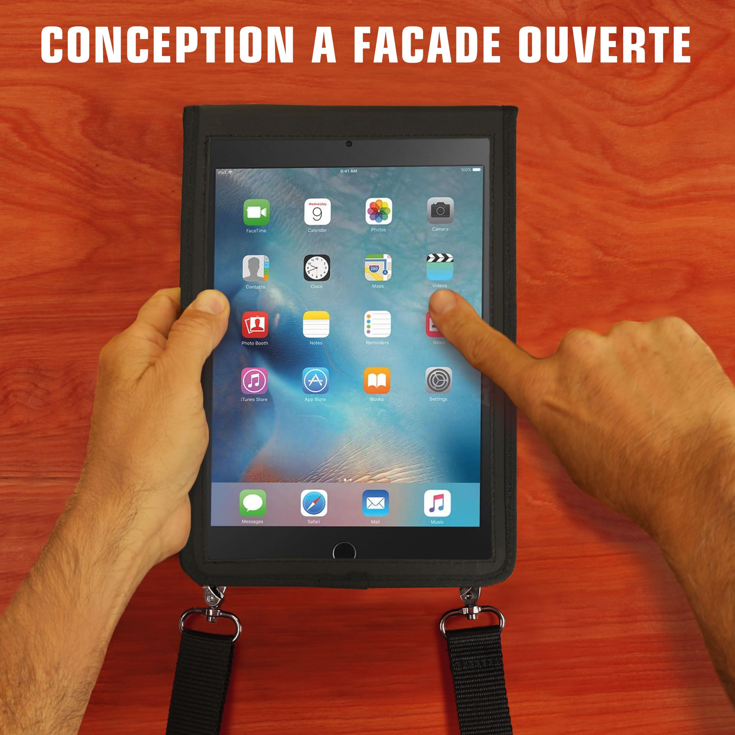 USA GEAR Étui pour Tablette 7 Pouces avec Devant Ouvert, bandoulière réglable et Protection extérieure - Compatible avec Les tablettes Samsung Galaxy Tab A, iPad Mini 4/5 et Plus Encore 7 Pouces