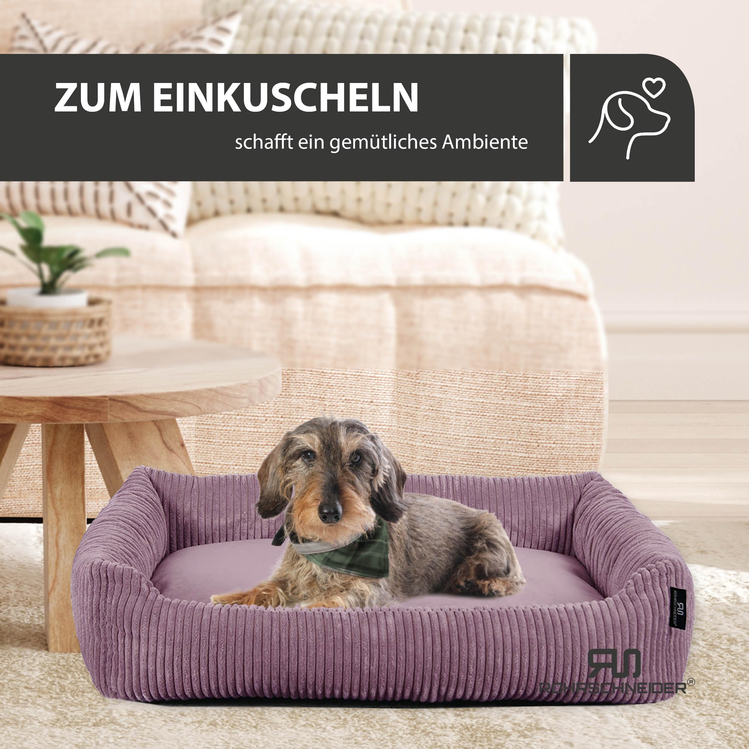 Rohrschneider Hundebett kleine und mittelgr. Hunde (Altrosa 70x50 cm)