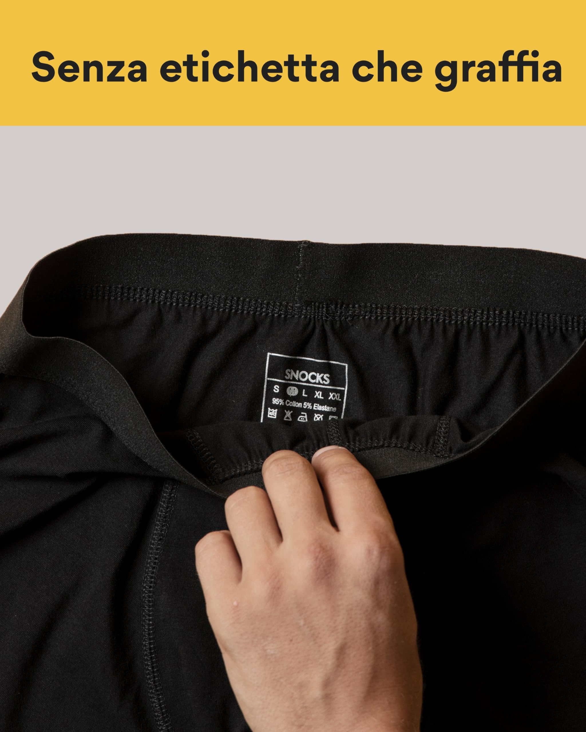 Snocks Pacco 6 Boxer Uomo Cotone Bio Elasticizzato - Mutande Uomo Senza Etichette Irritanti - Boxer Pack Taglia S-4XL