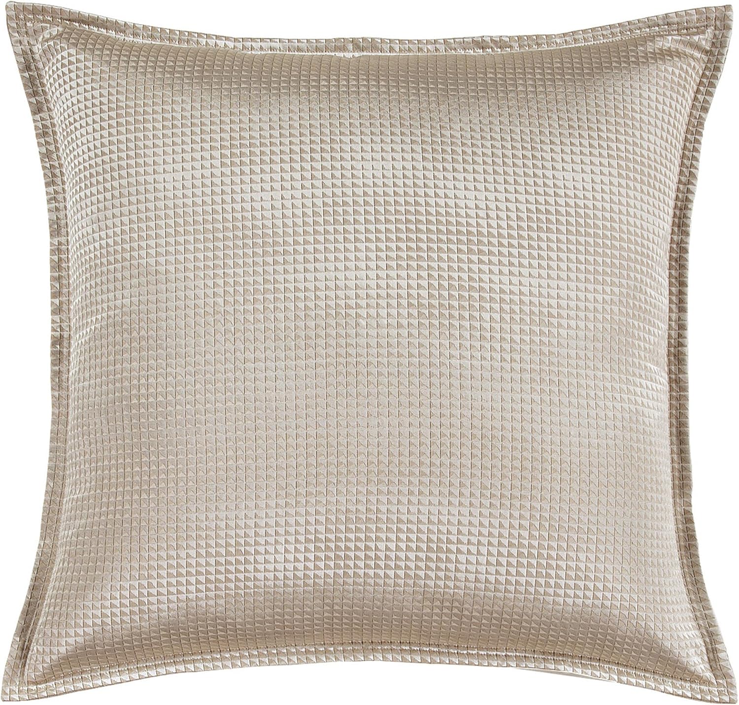 HiEnd Accents Sydney Euro Sham, 27x27 inch, Champagne Metallic Gold Jacquard Bedding, Modern Contemporary Pillow Cover