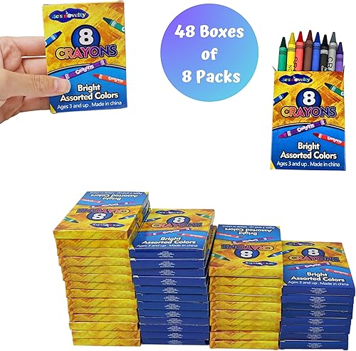 Miniatura 2 de 4E's Novelty 48 cajas de 8 paquetes de crayones a granel para niños, crayones para el aula, suministros para profesores, suministros escolares,