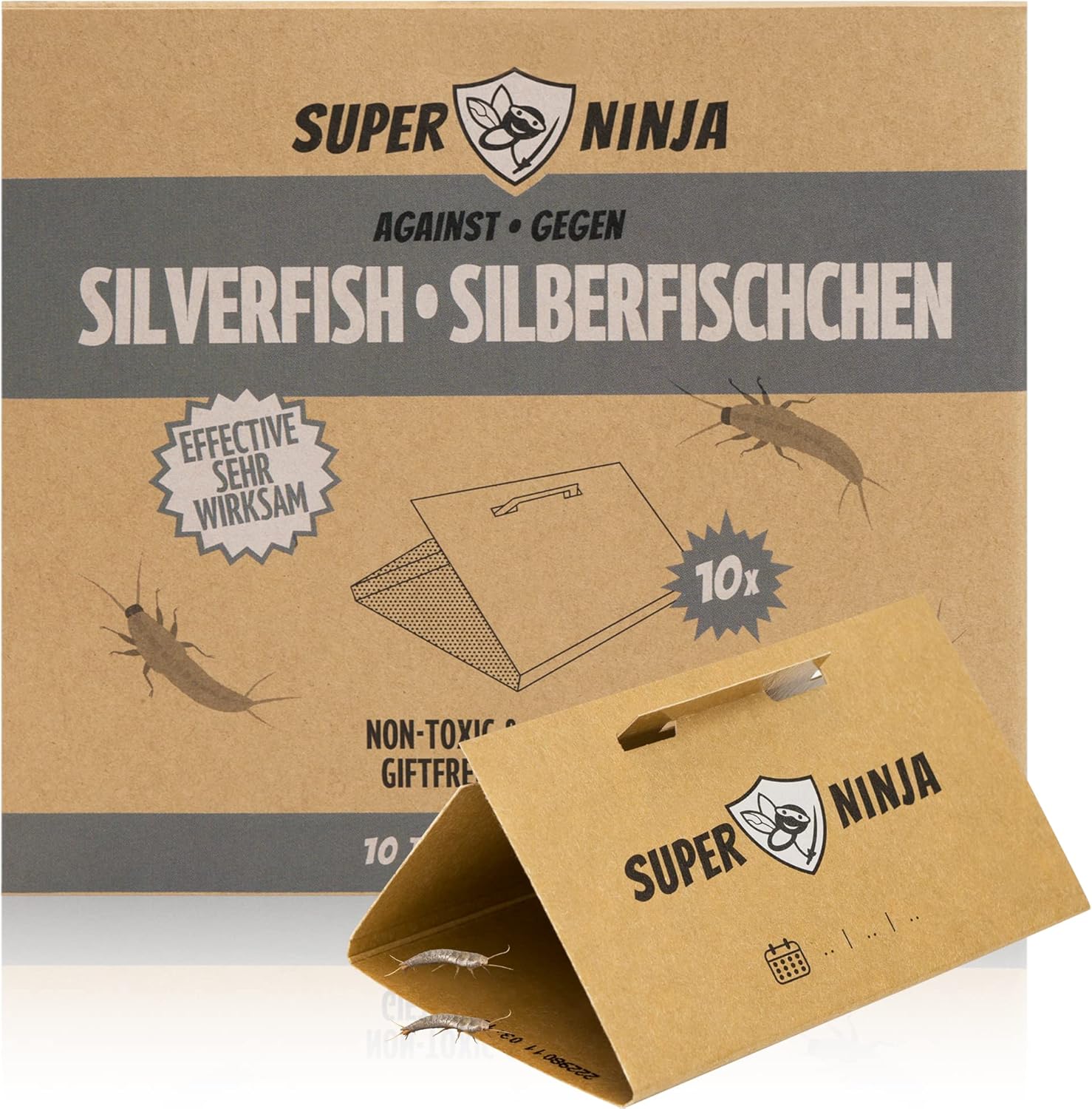 Super Ninja Silverfish Trap 10 Pack Ecological Silverfish Killer NonToxic and EasytoUse