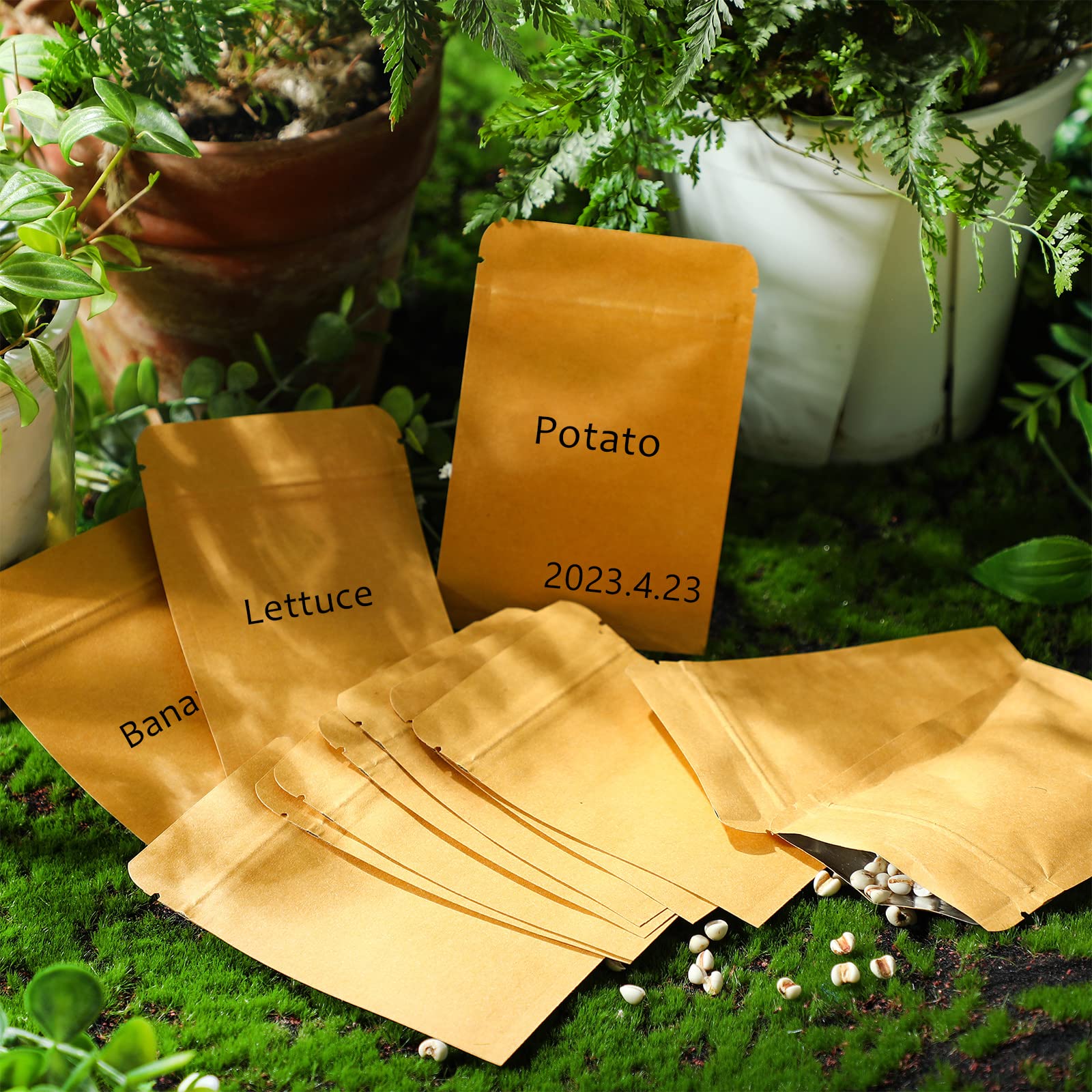 Organizadores de almacenamiento de semillas, 80 sobres resellables de semillas autosellantes, carpeta de organización de semillas de jardín, sobre de ahorro de semillas de jardín, plantilla de