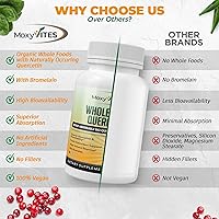 Vista 4 de MoxyVites Quercetin with Bromelain 500mg Supplement - Bioactive Phytosome Complex, Pure Organic Whole Food Seasonal Support, Antioxidant, 20X