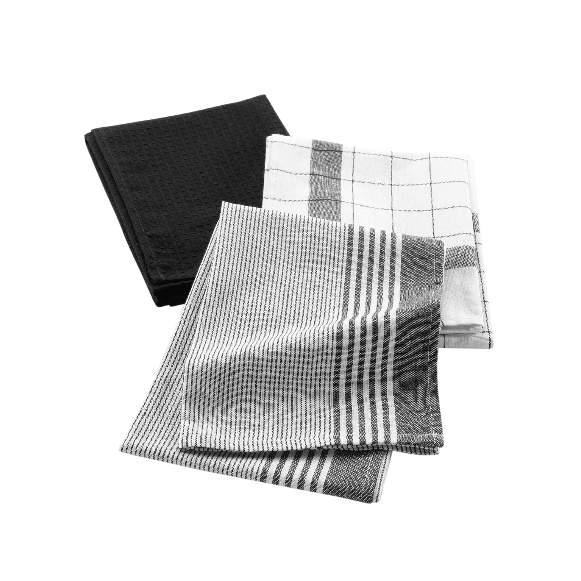 Douceur d'Intérieur Vibrato - 3 paños, 50 x 70 cm, Negros, de algodón Tejido