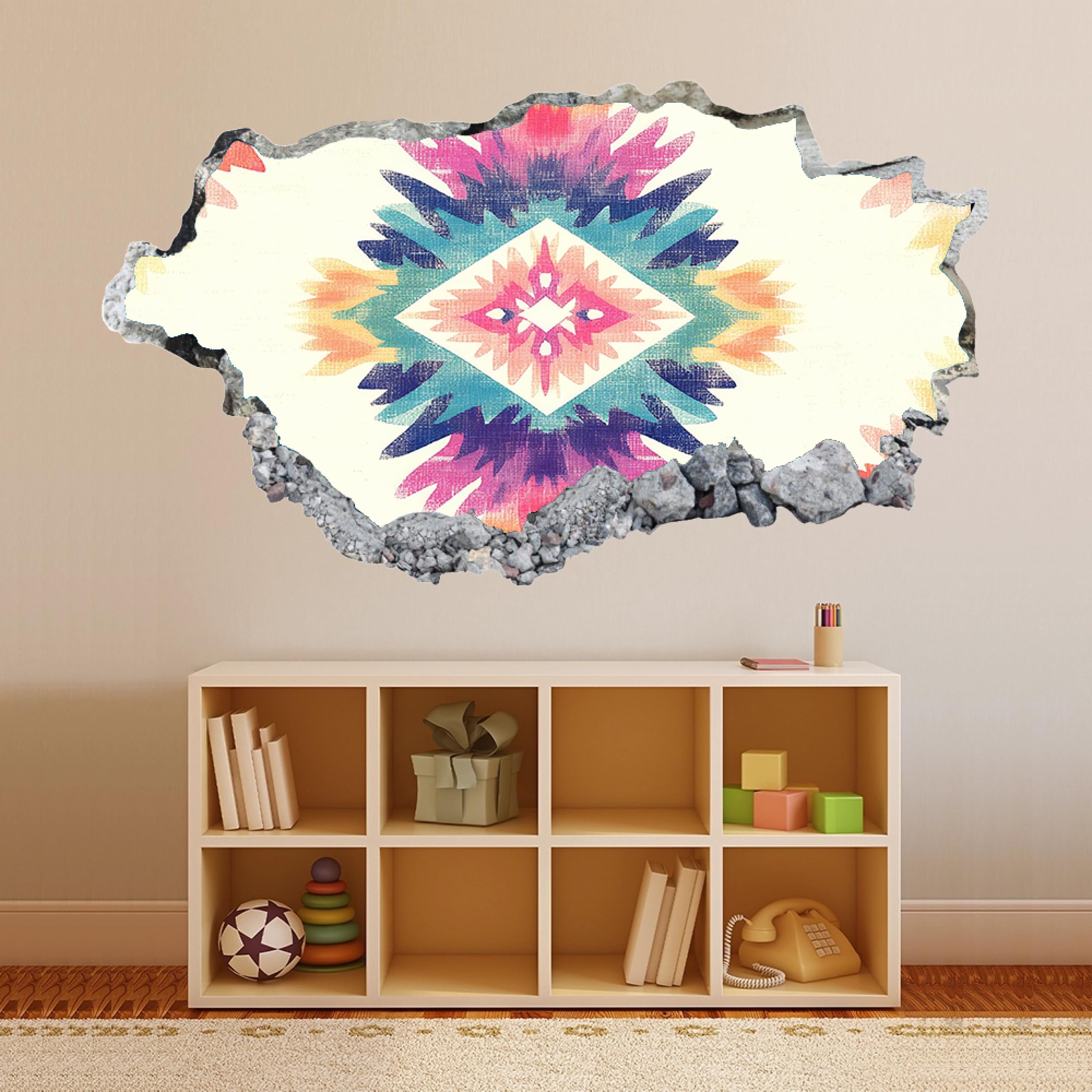 Wandtattoo 3D Wandaufkleber Blumen Wandsticker Wanddeko Wandbilder für Wohnzimmer Schlafzimmer Badezimmer Flur Küche Möbel Aufkleber 58x101cm