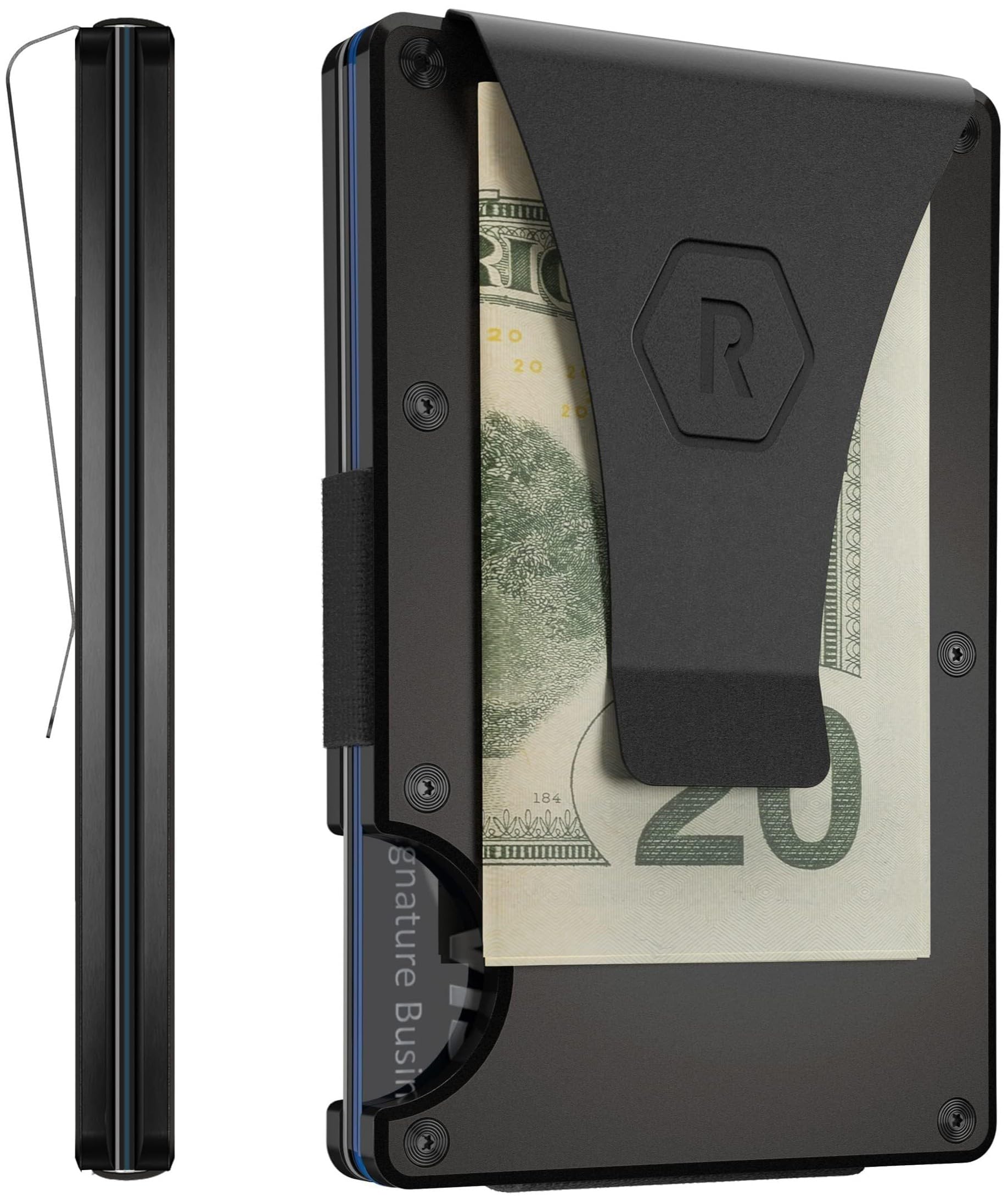 Wallet - Slim Minimalist Compact Wallet and Card Holder| RFID Protected Front Pocket Wallets | Integrated Money Clip | Royal Black