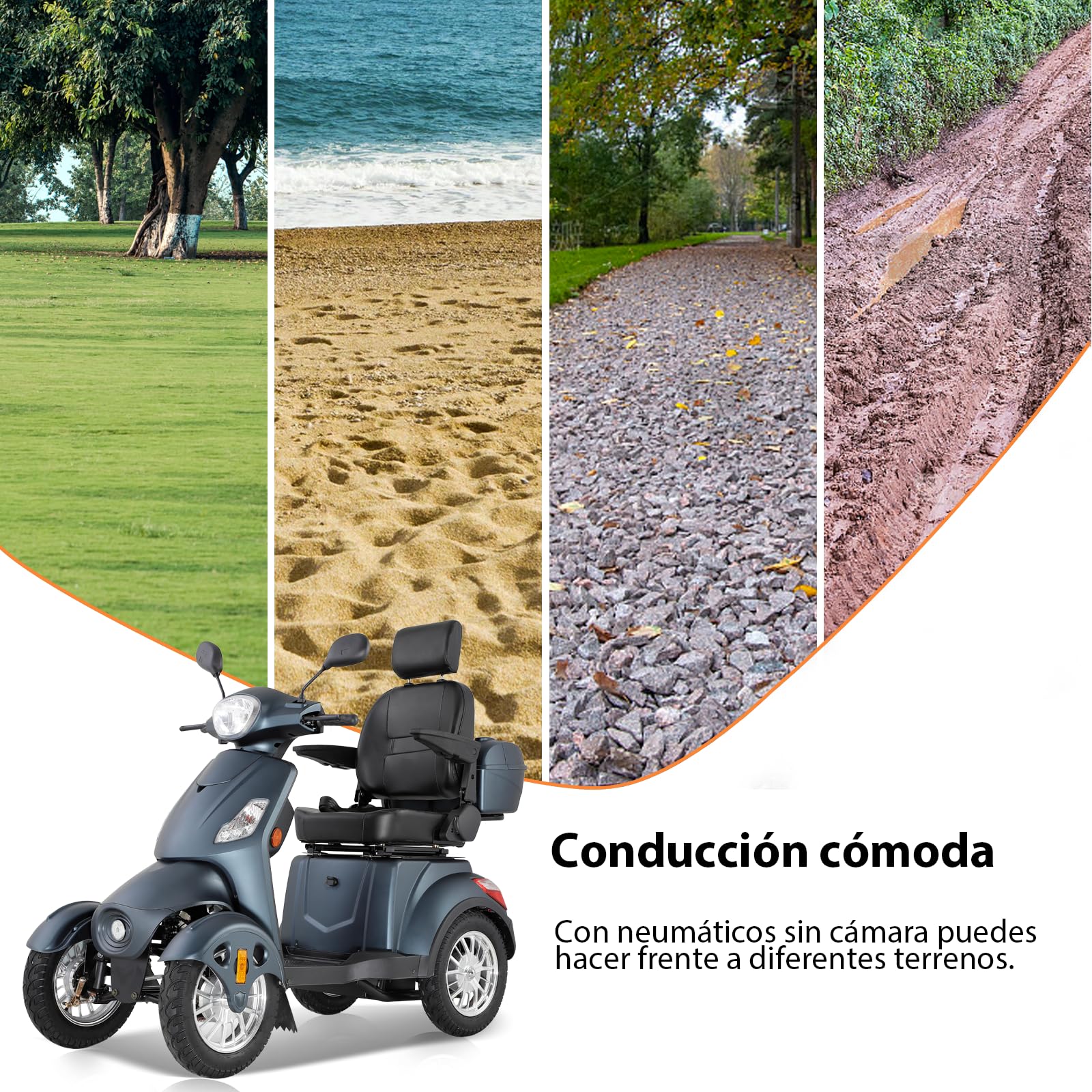 XL-500S25 - Scooter de movilidad con 4 ruedas - móvil para personas mayores - asiento de capitán (Negro mate)