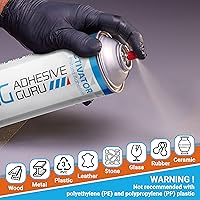 Vista 5 de Adhesive Guru CA Glue Accelerator Spray (2 x 6.75 onzas líquidas) Activador de aerosol para súper pegamentos – No es un pegamento por sí mismo