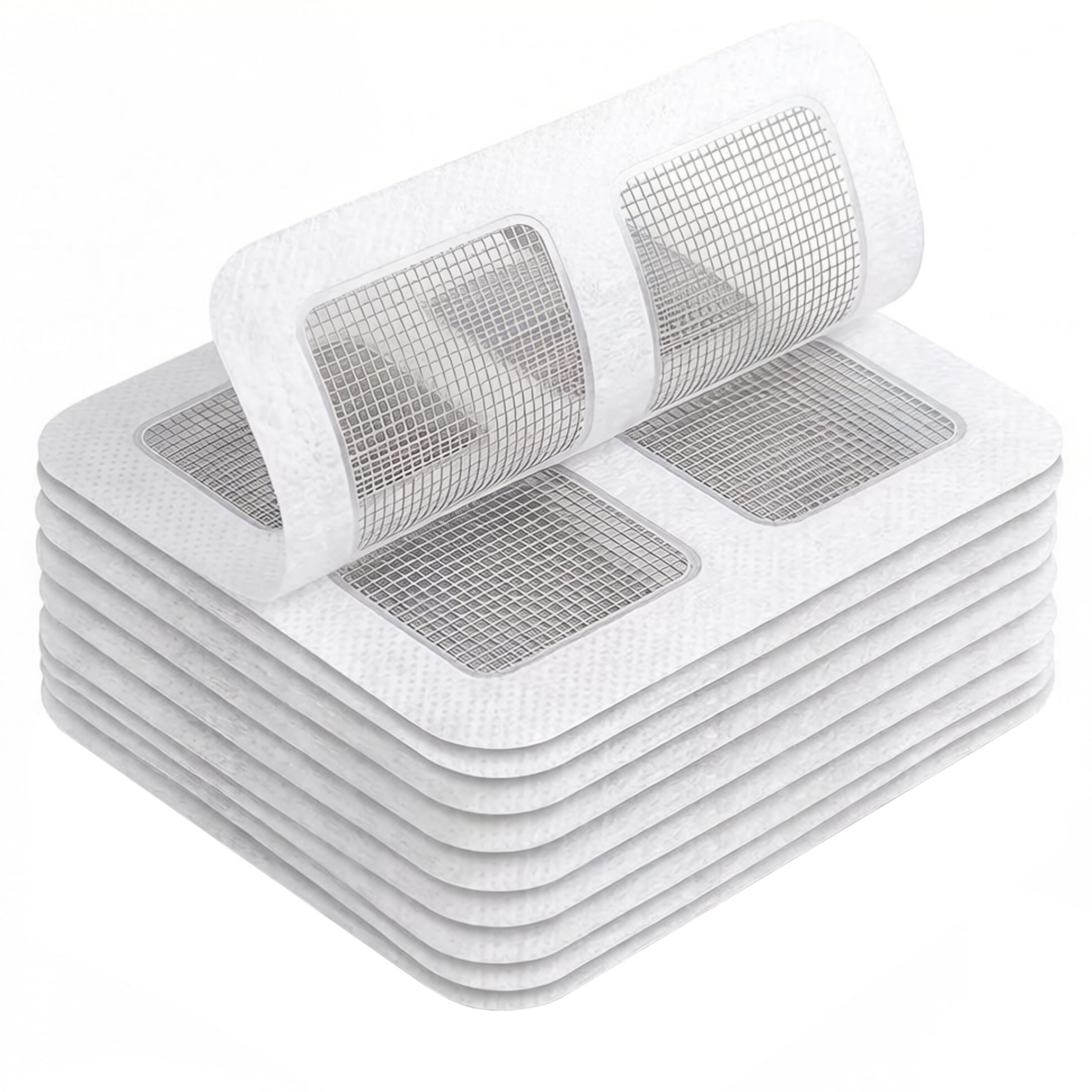 StaZamor 10Pcs 3.94x3.94 Inch Disposable Shower Drain Hair Catcher, Drain Cover Protector for Kitchen Bathroom Tub Sink, Clog Prevention