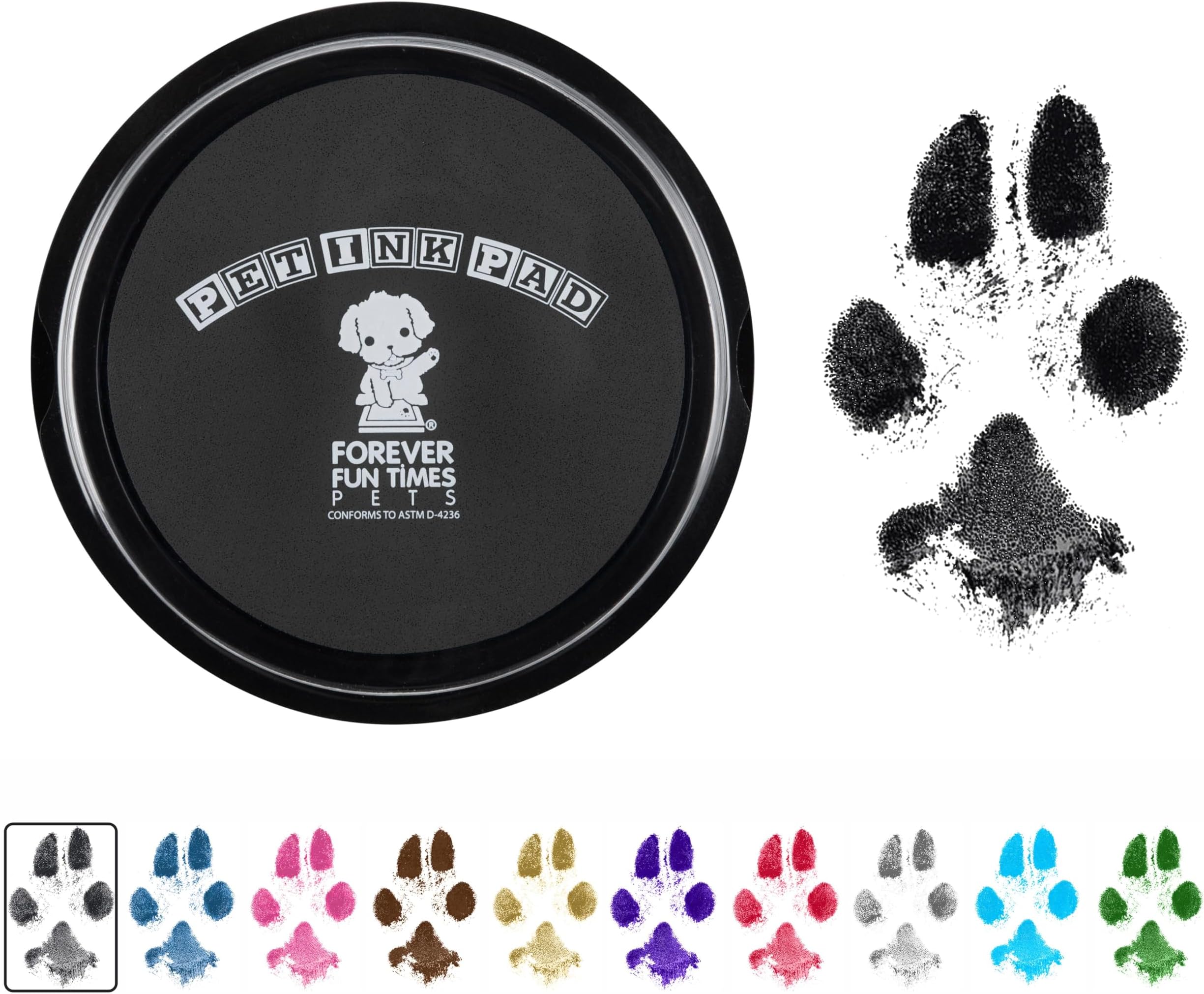 Easy-Clean Pet Paw Print Kit | Get Hundreds of Prints from One Low-Cost Paw Print Kit | 100% Safe and Pet-Friendly | No-Mess Paw Print Pad with a Choice of THREE (Big Black)