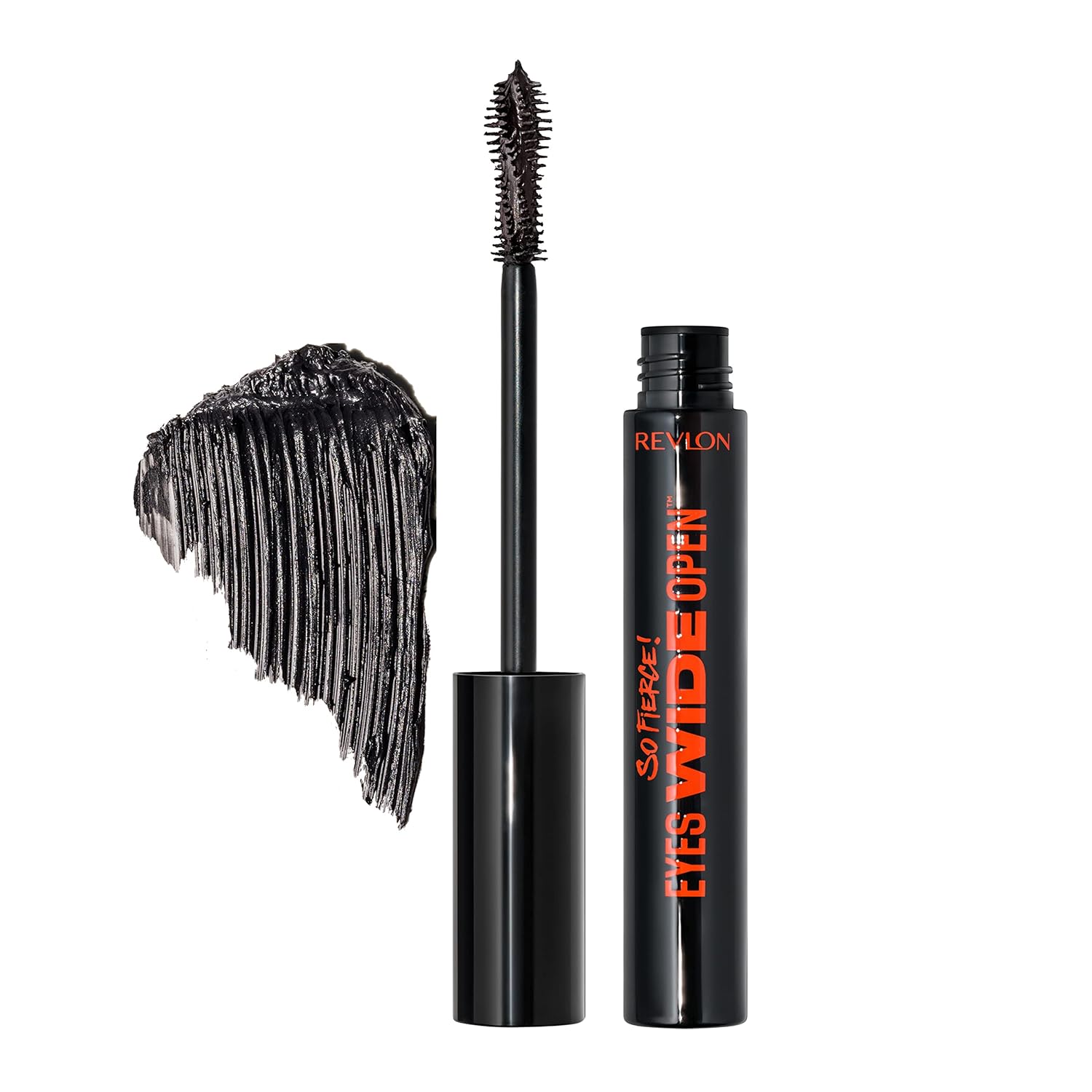 Revlon So Fierce Eyes Wide Open Mascara with Push-up Brush, For Volumizing & High Lifting Eyelashes, Smudge-proof, Flake Resistant, 102 Black, 0.24 fl oz