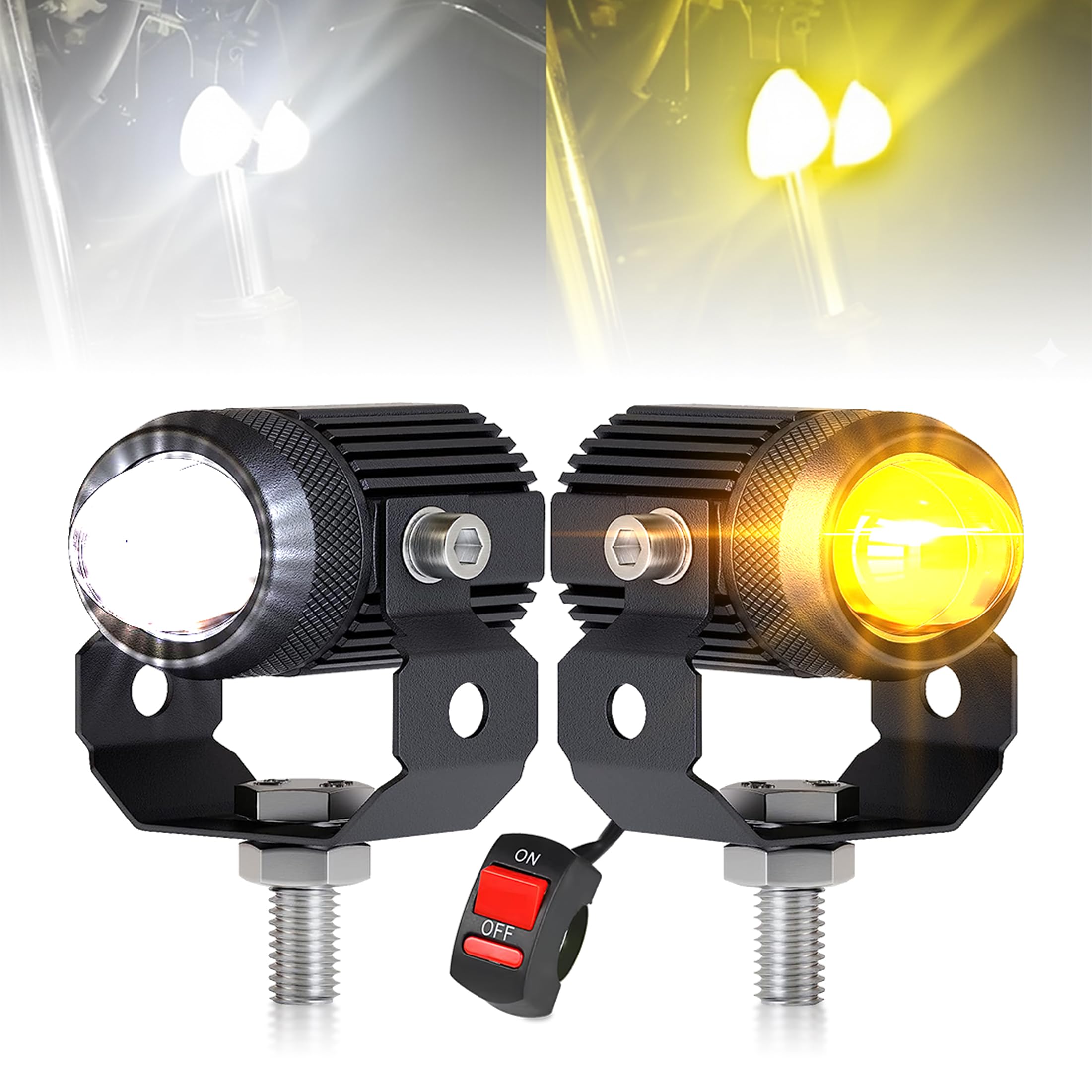 OBEROI'S TRADERS 6 Months Warranty Mini Driving LED Fog Light for Bike & Car | White/Yellow Fog Lamp with Flashing Mode & Switch | Super Bright Driving Light l Metal Body, Cooling Fan, Waterproof-image-48