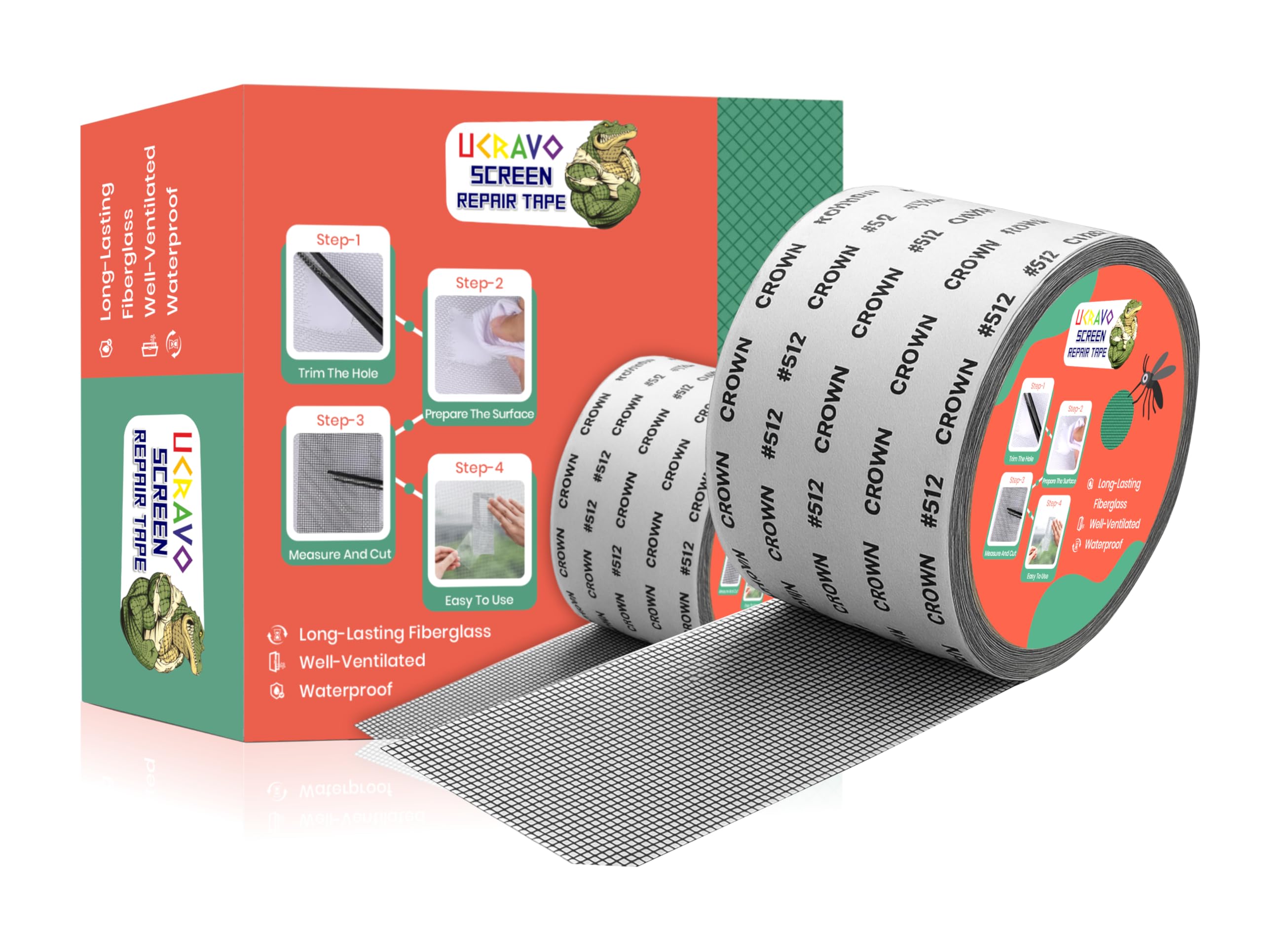 Mosquito net patch repair Tape, Window Screen Repair Tap, Strong Adhesive & Waterproof Window Mosquito net Covering Mesh Tape for Door Tears Holes Screen Patch Repair (200Cm X 5CM) (net Tape)
