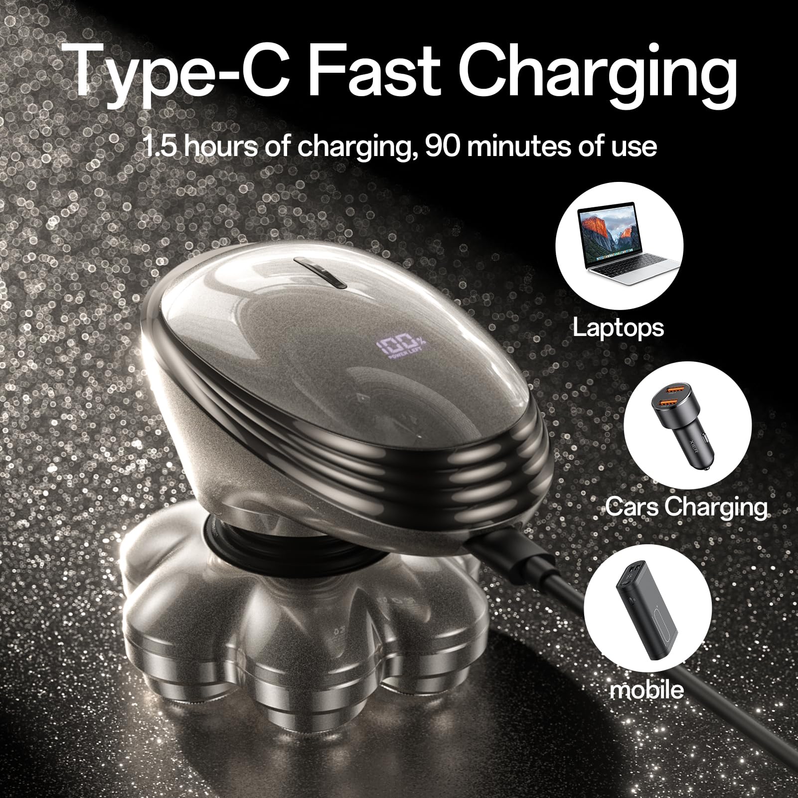 Maquinilla de afeitar eléctrica para hombres, afeitadora eléctrica desmontable magnética 7D, IPX7, impermeable, húmeda, seca, calva, afeitadora de cabeza y cabello corporal 5 en 1 para hombres, para