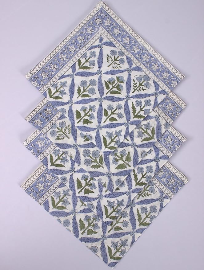 Ridhi Light Steel Blue Napkins, Kitchen Towels, Table Decor, Table Linen, Cotton
