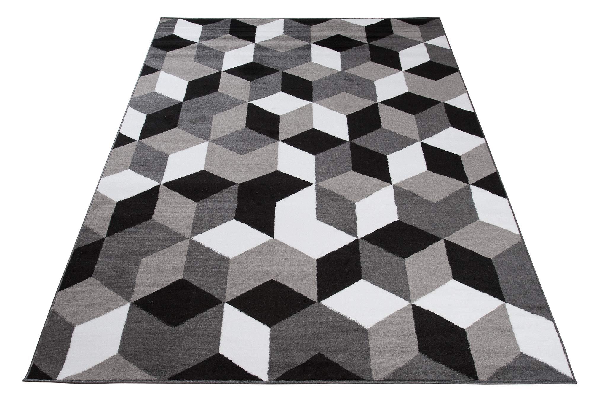 Tapiso Maya dywan z krótkim włosiem, nowoczesny, szary, biały, czarny, geometryczny wzór, do salonu, sypialni, Ökotex 160 x 230 cm