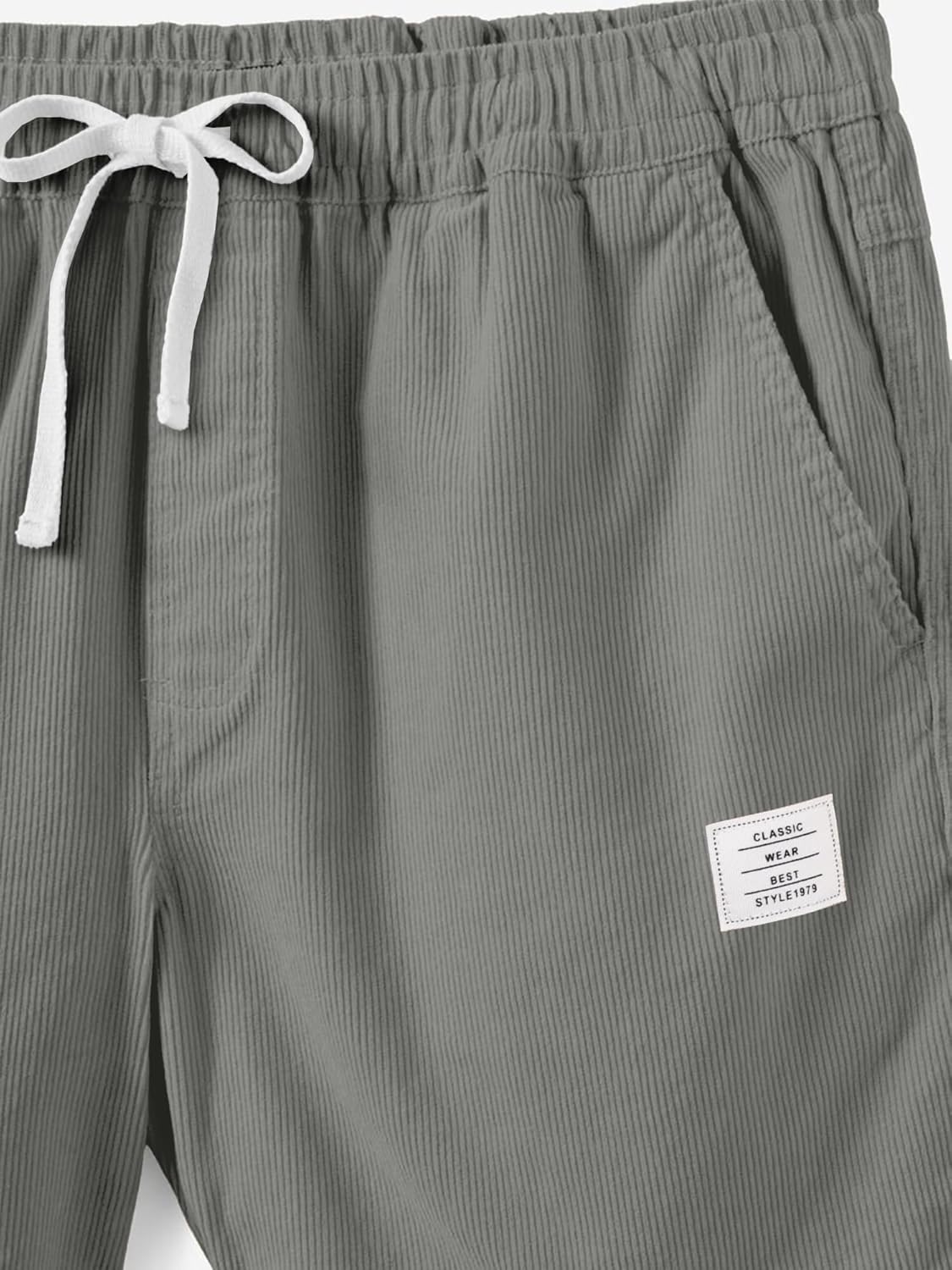 HOTake Mens Corduroy Shorts Casual 7 Inch Elastic Waist Drawstring Summer Beach Loose Fit Shorts - Image 7