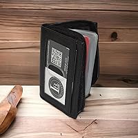 Vista 3 de Leatherboss - Tarjetero y portarretratos con cremallera completa, Negro -, Compacto