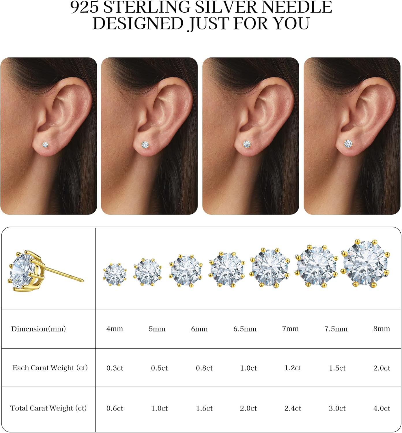 925 Sterling Silver Pearl Drop Earrings for Women, 14K Gold Plated CZ Flower Dangle Hypoallergenic White Pearl Earrings, Elegant Wedding Bridal Jewelry Gift Set with Luxury Orange Gift Box & Tote Bag - Image 3