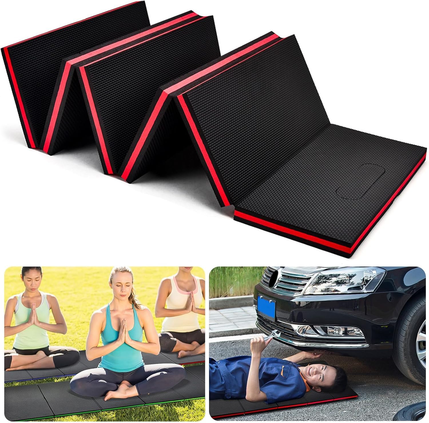 Tapis de travail 3 en 1 en mousse EVA pour mécanicien, garage, pique-nique, jardinage, camping, salle de sport à domicile
