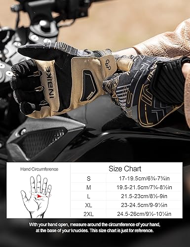 Miniatura 6 de INBIKE Guantes transpirables de motocross para hombre, con protección de nudillos duros, pantalla táctil para motocicleta, deportes de motor,